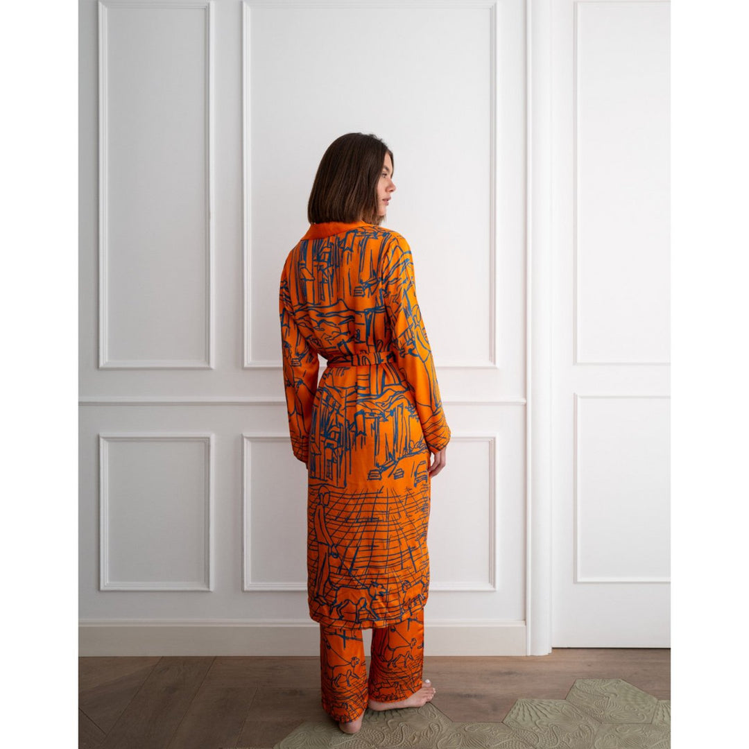 Kimono DOGLOVER - orange-blau - M/L