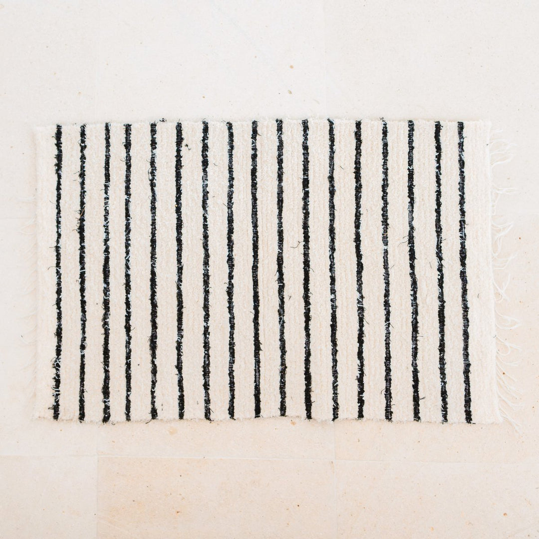 Baumwollteppich UNTUK – handgewebter Boho Läufer – Bettvorleger