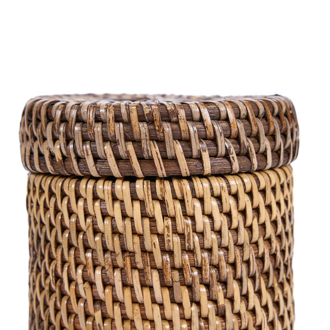 RATTAN Korbdose - Aufbewahrungskorb mit Deckel