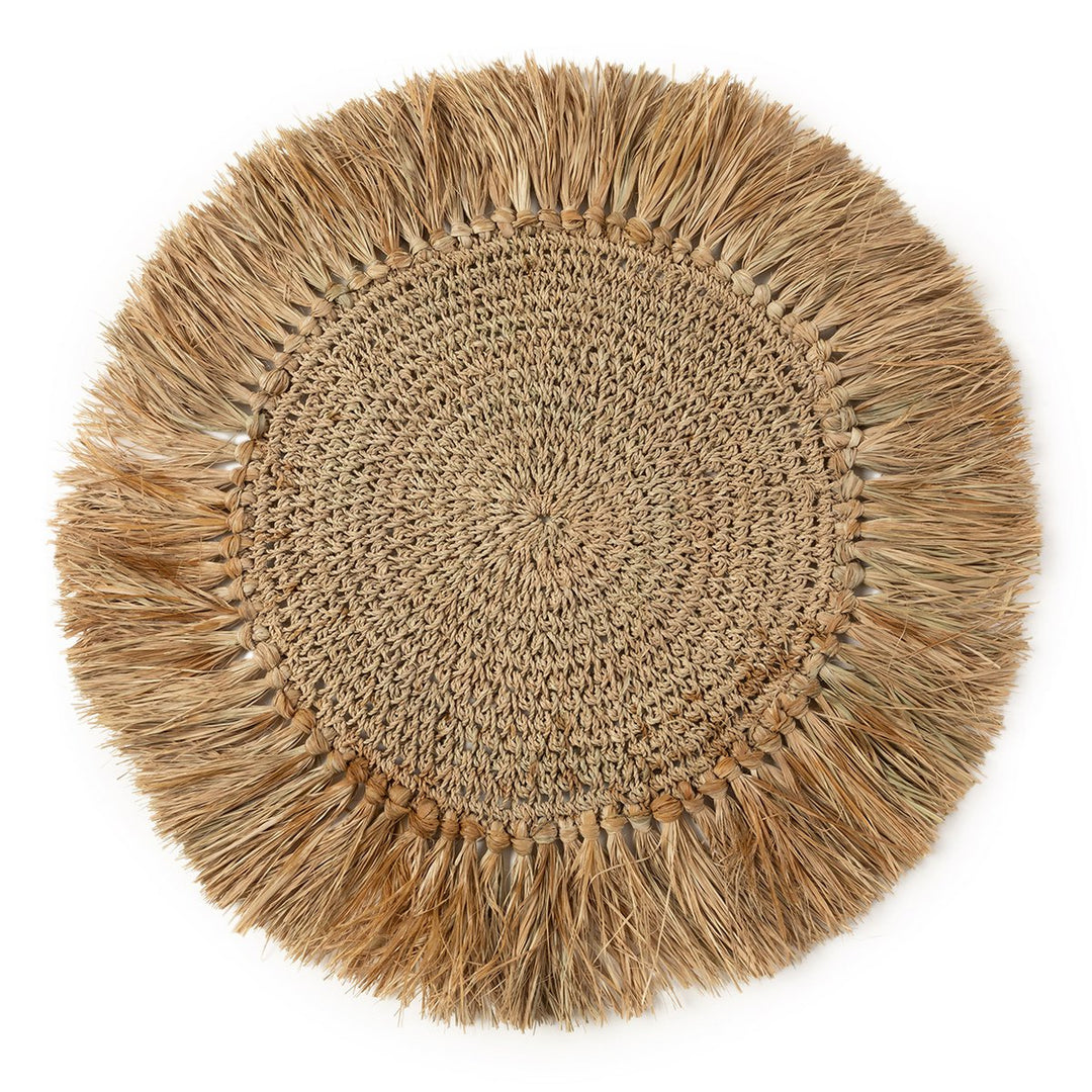 CROCHET RAFFIA Tischset mit Fransen - Platzset - Wanddeko