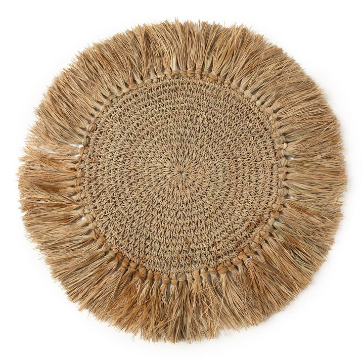 CROCHET RAFFIA Tischset mit Fransen - Platzset - Wanddeko