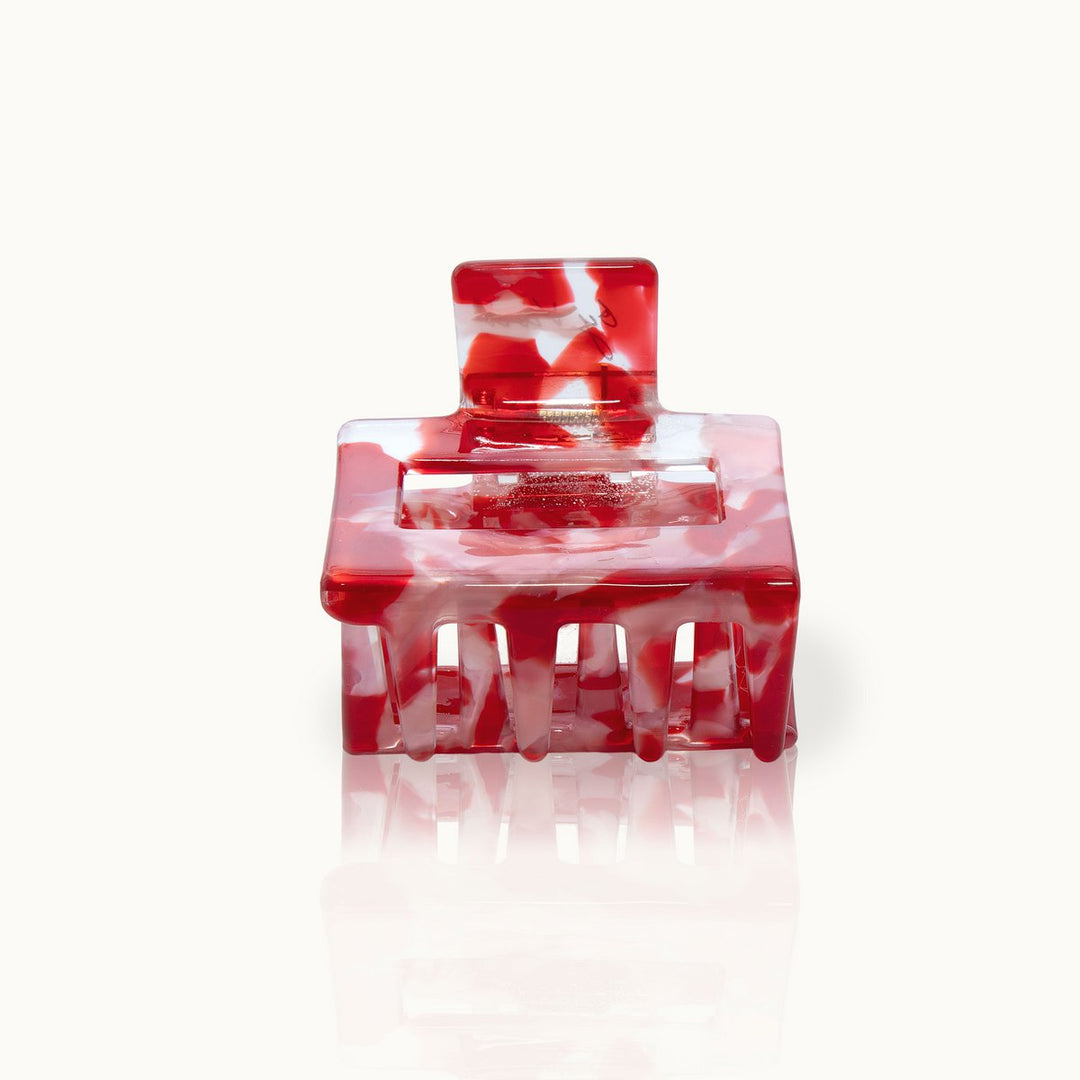 Haarklammer Square RED WHITE