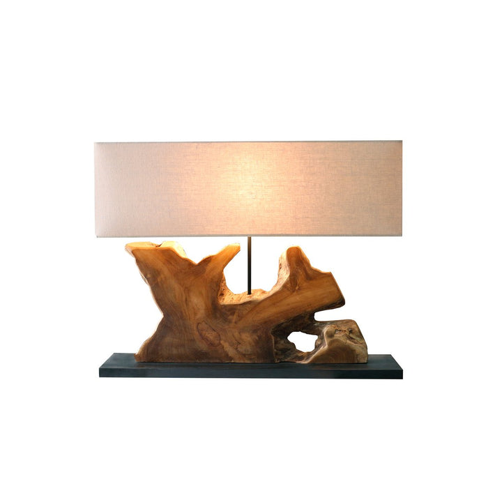 Tischleuchte BREEZE - Deko Lampe - Leinen/Treibholz Natur