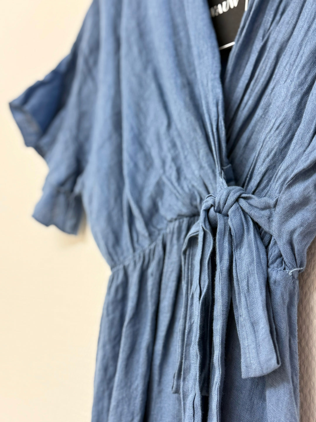 Maxikleid - Wickeloptik - rauchblau