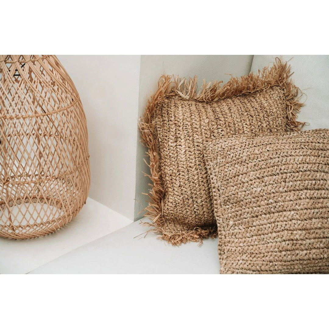 RAFFIA FLORES Kissenbezug - Bast Natur 40x40
