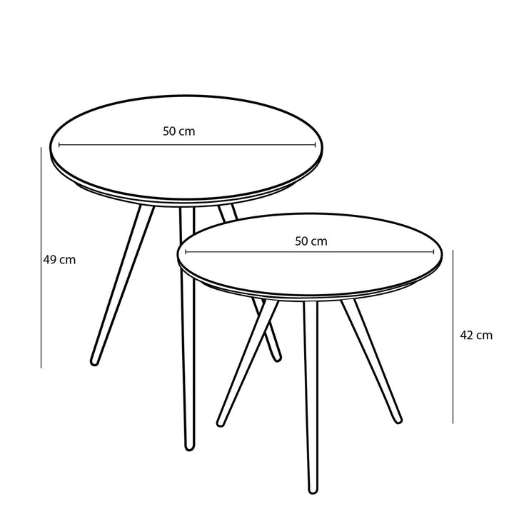 Jailey Beistelltisch – 2er-Set – Recyceltes Holz – Braun