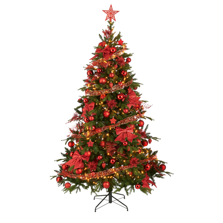 Weihnachtsbaum Dekorationsset - 100 Stück - Kuststoff - Rot