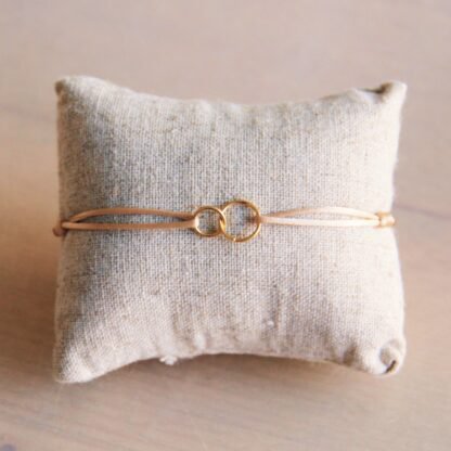 Armband - Satinband Charm Gold INFINITY - Champagner
