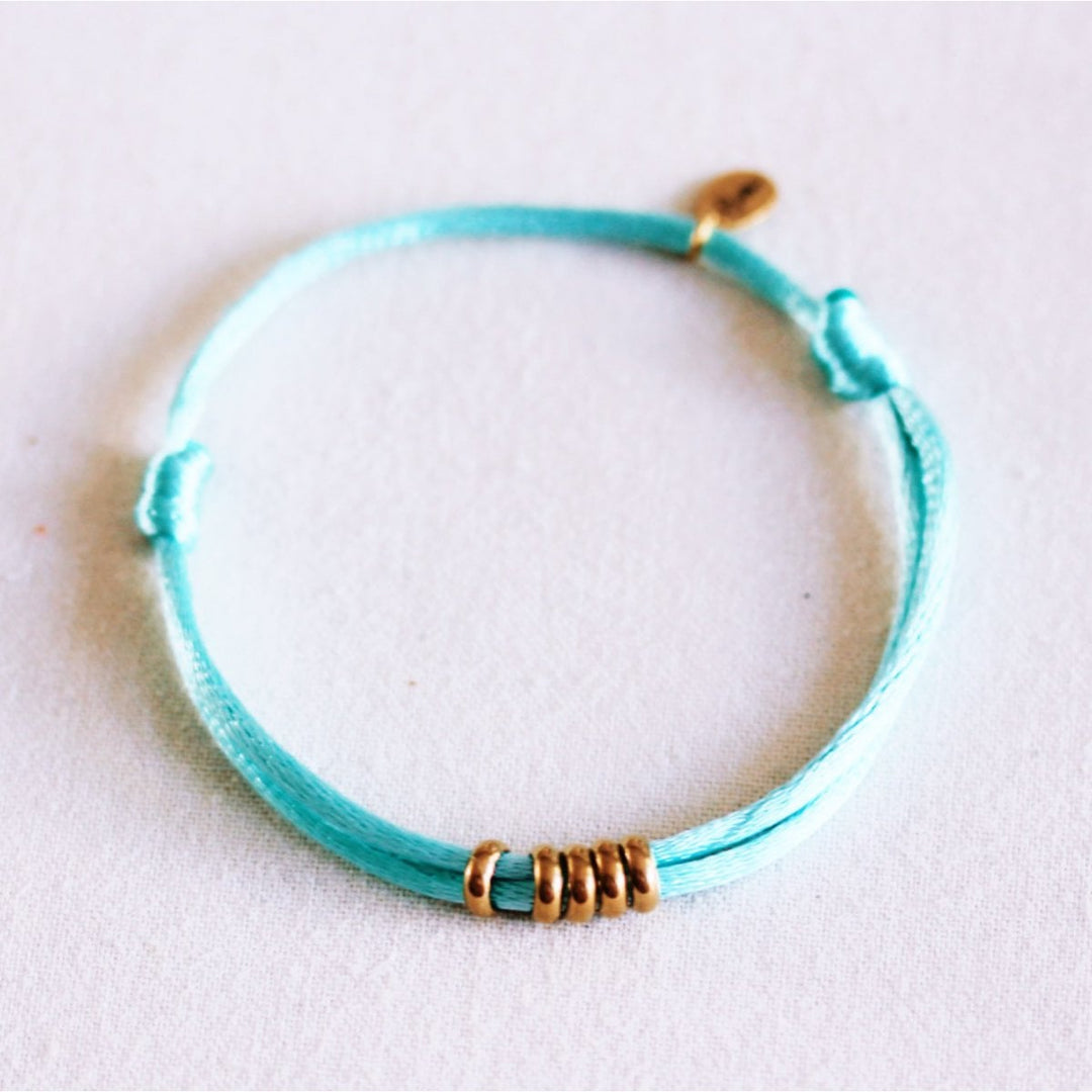Armband - Satinband RINGS Gold - Mint