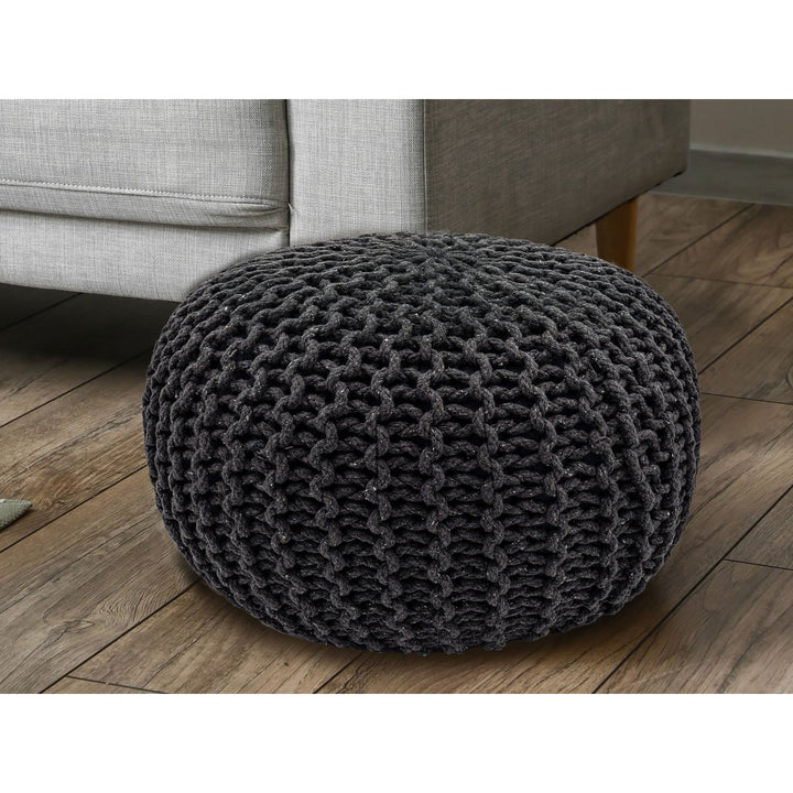Sitzhocker - Dekohocker - Sitzpouf - Grobstrick Bodenkissen - Fußhocker - Ø55cm - div. Farben