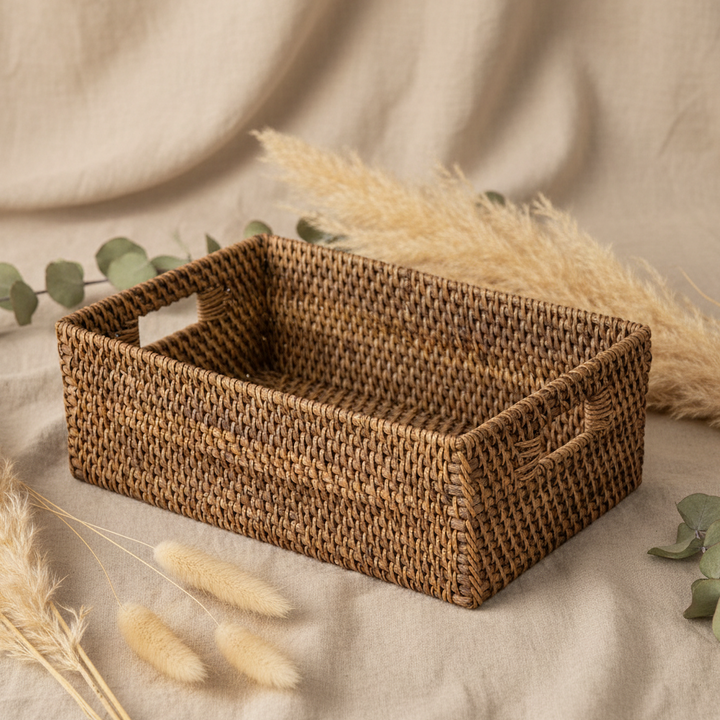 RATTAN Aufbewahrungskorb - Regalkorb - Dekokorb