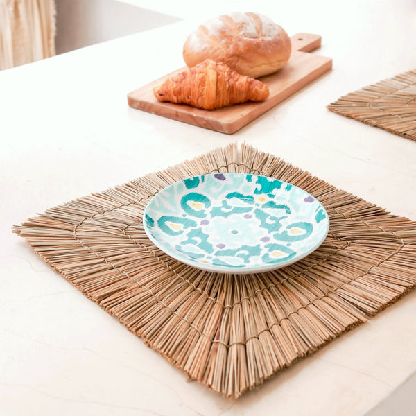 Handgefertigte Boho Tischmatten Sets VARNA (natur) - Tischsets - Korbmatten - Wanddekor