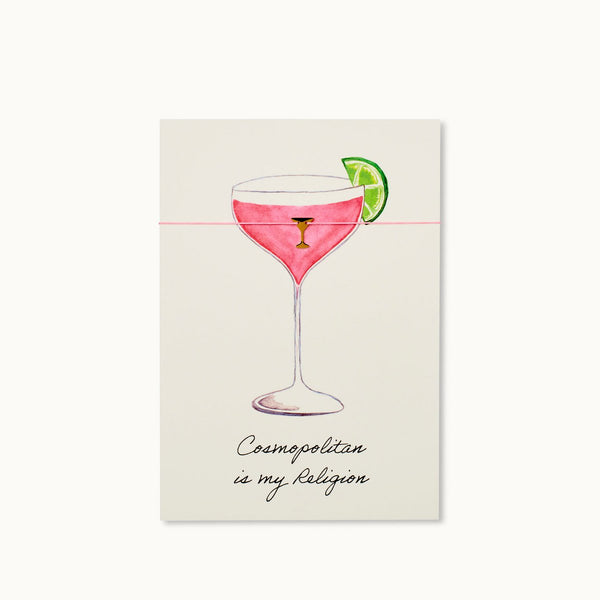 Grußkarte mit Armband: Cosmopolitan is my Religion