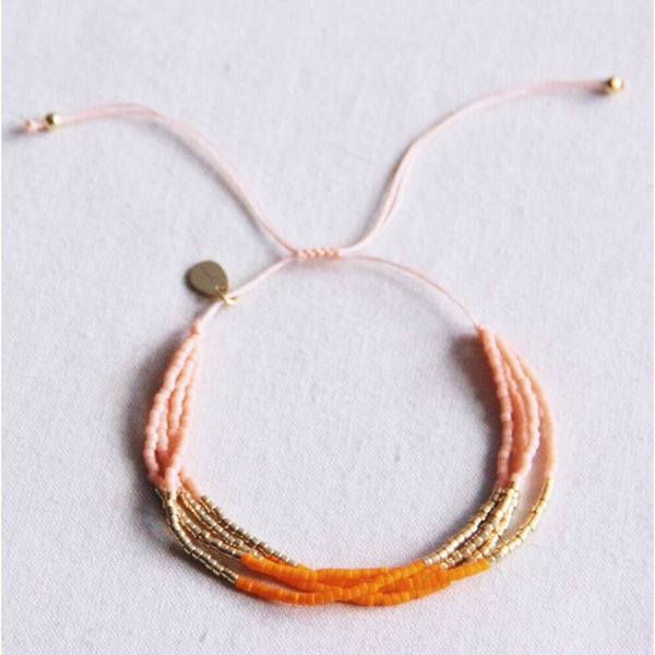 Armband - Miyuki - Colorblock Lachs/Orange/Gold