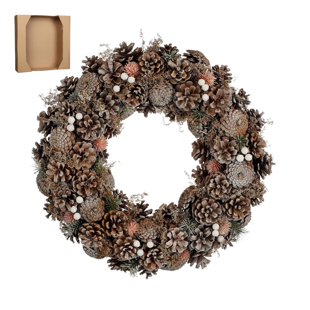 Kranz - Weihnachtsdeko mit silbernen Zapfen - Ø50cm