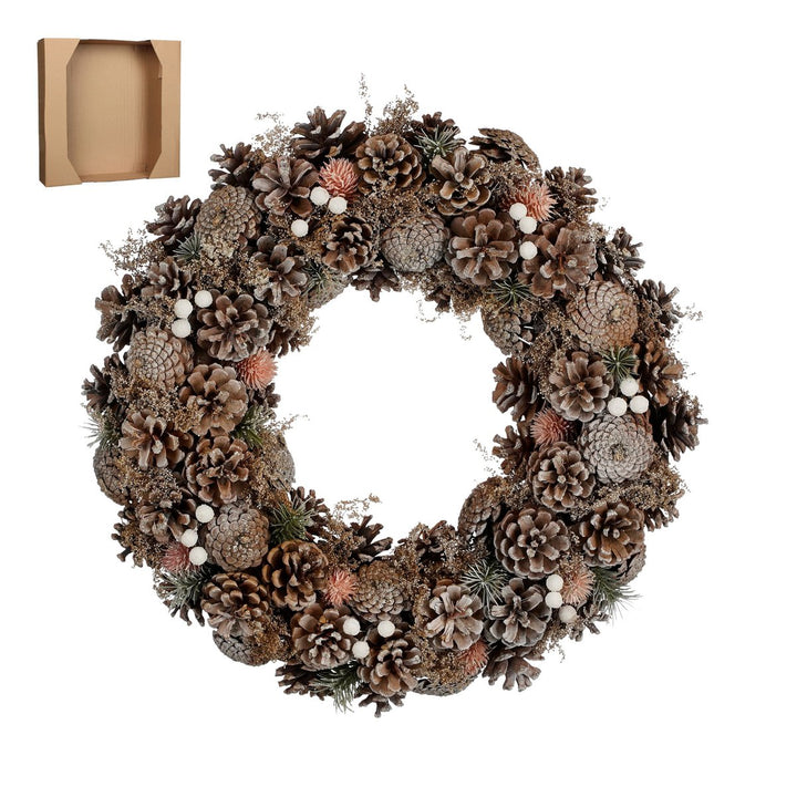 Kranz - Weihnachtsdeko mit silbernen Zapfen - Ø50cm