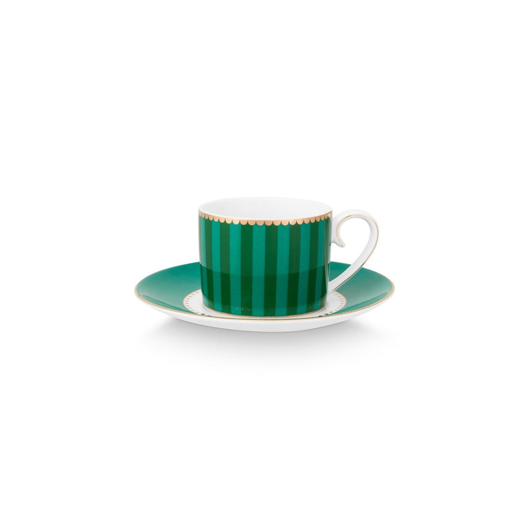 Espressotassen 2er-Set LOVE BIRDS MEDALLION Stripes GREEN