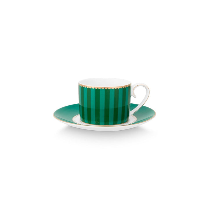 Espressotassen 2er-Set LOVE BIRDS MEDALLION Stripes GREEN