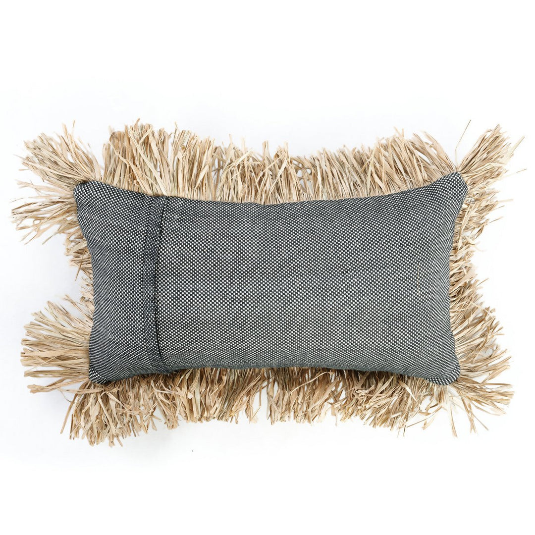 COTTON BONITA Kissenbezug - Baumwolle mit Raffia Fransen 30x50