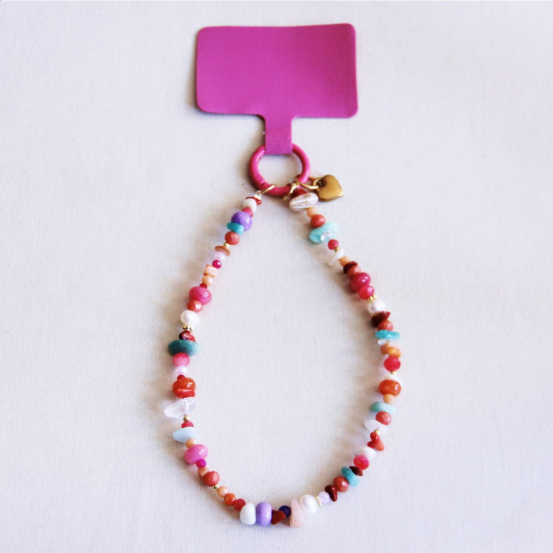 Handyband - Handyschlaufe - Perlenkette Color Mix