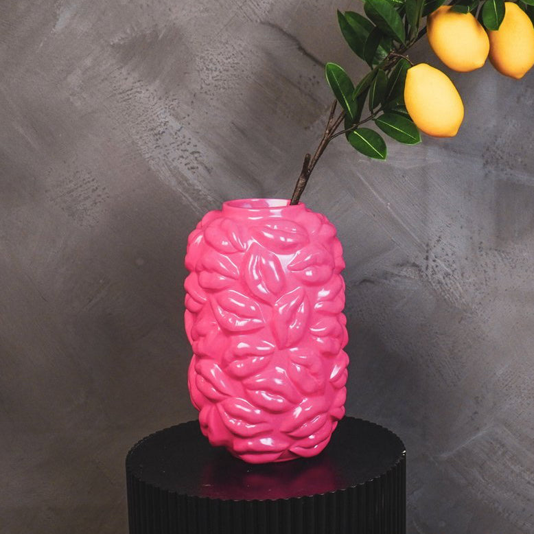 Vase KISSES - Blumenvase Neon Rosa/Pink