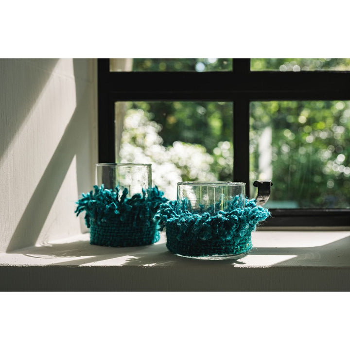 OH MY GEE Kerzenhalter M - Aqua Windlicht