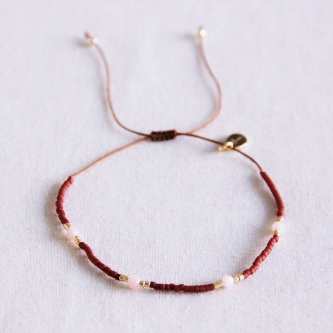 Armband - Miyuki-Perlen - Facetten Braun/Altrosa