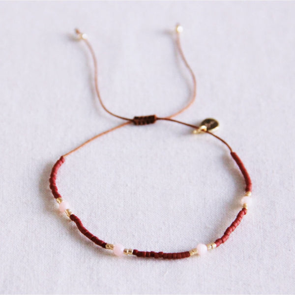 Armband - Miyuki-Perlen - Facetten Braun/Altrosa