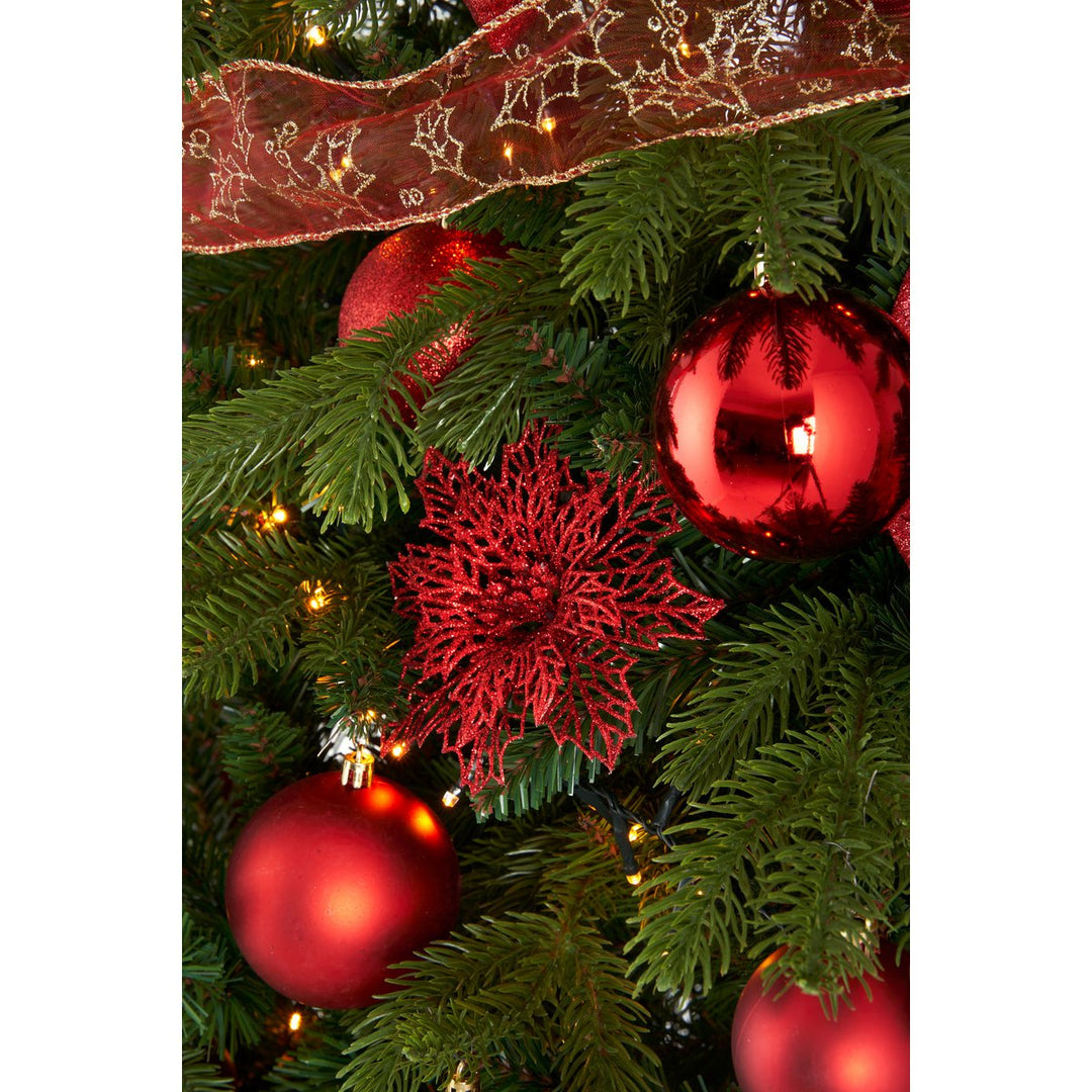 Weihnachtsbaum Dekorationsset - 100 Stück - Kuststoff - Rot