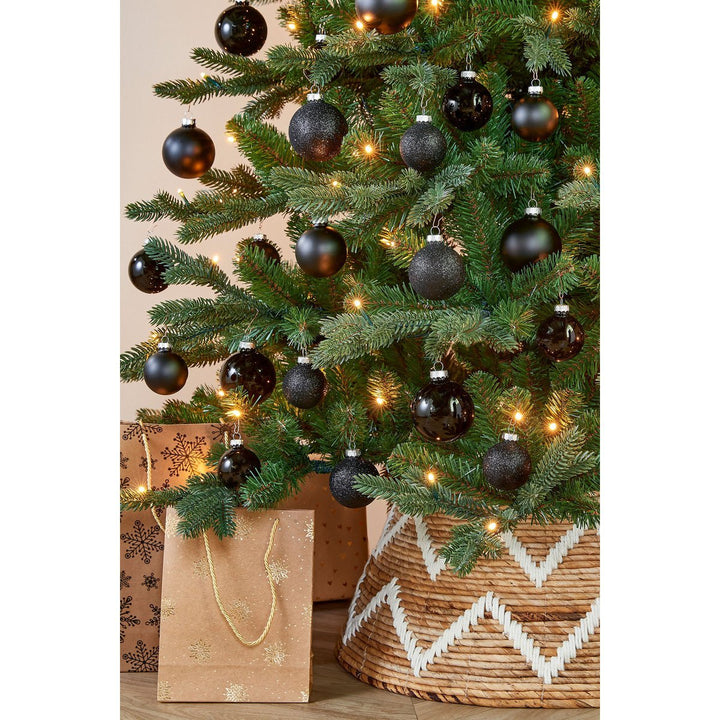 Glaskugeln - Weihnachtsbaumdeko – Schwarz – 42 Stück