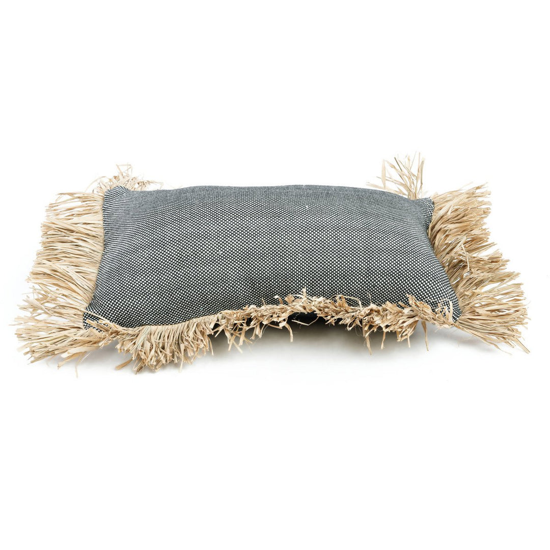 COTTON BONITA Kissenbezug - Baumwolle mit Raffia Fransen 30x50