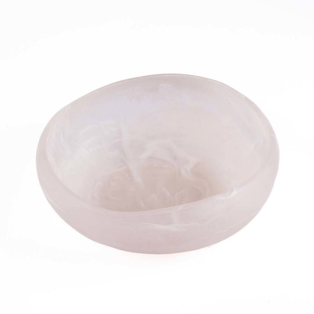 RESIN ORGANIC BOWL - Rosa Weiß L