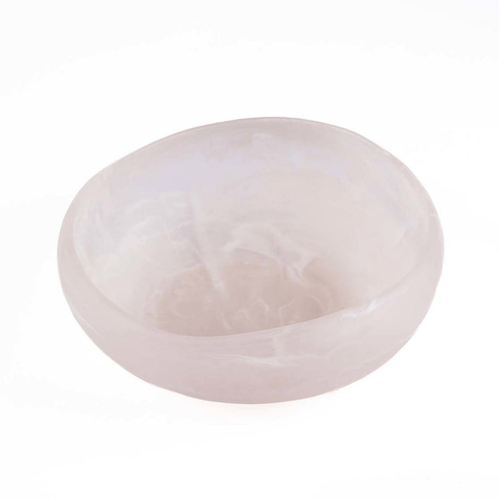 RESIN ORGANIC BOWL - Rosa Weiß L