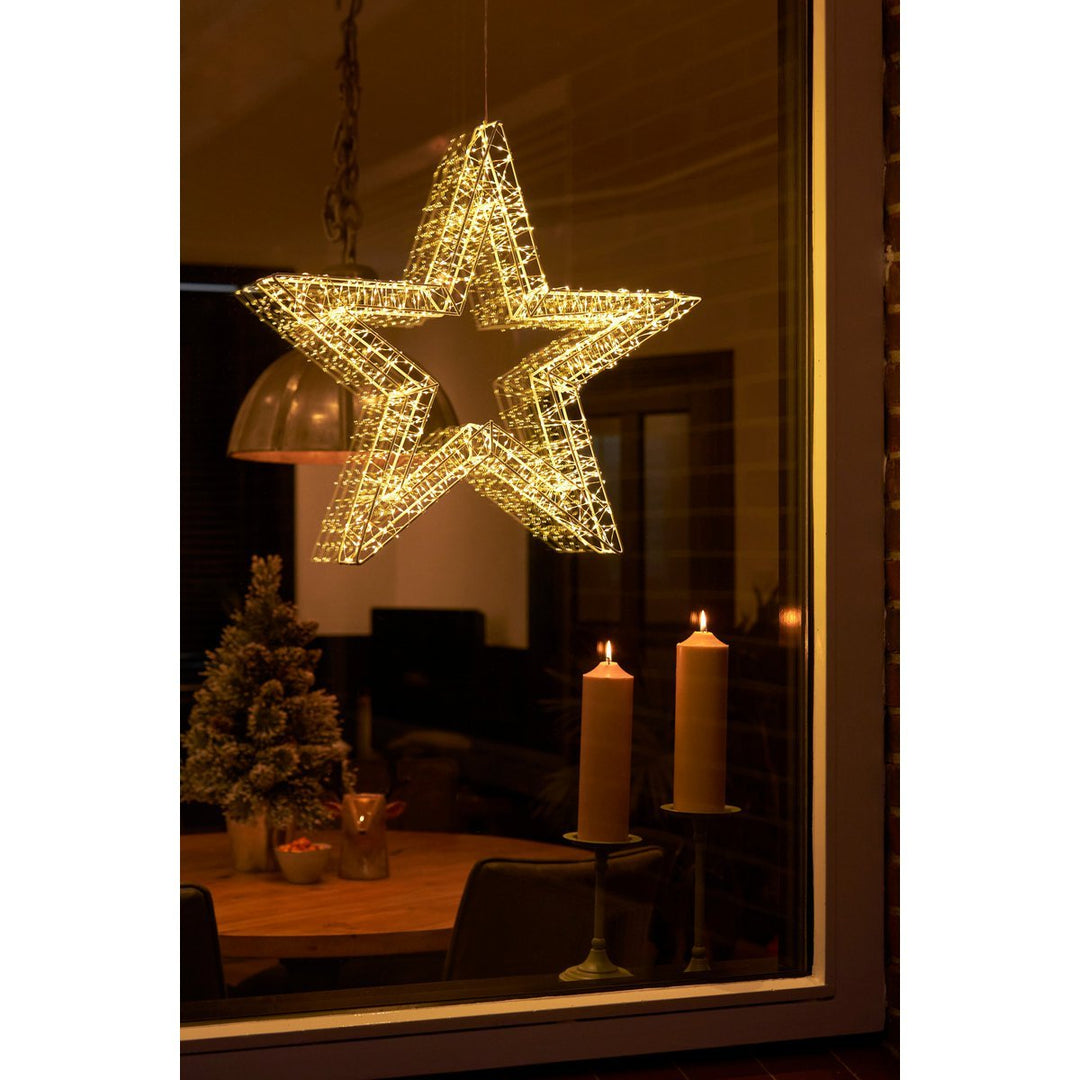Stern Aufhänger mit warmweißer LED-Beleuchtung – Ø56 cm
