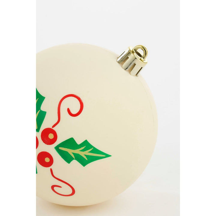 Kugelset - Weihnachtsbaumdeko - Weiß, Rot, Grün - Kunststoff - 9 Stück