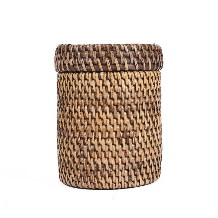 RATTAN Korbdose - Aufbewahrungskorb mit Deckel