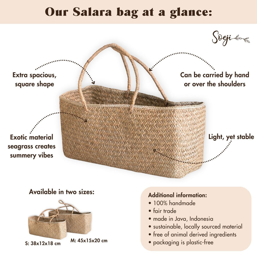 Shopper Tasche SALARA - Handgewebe Einkaufstasche aus Seegrass