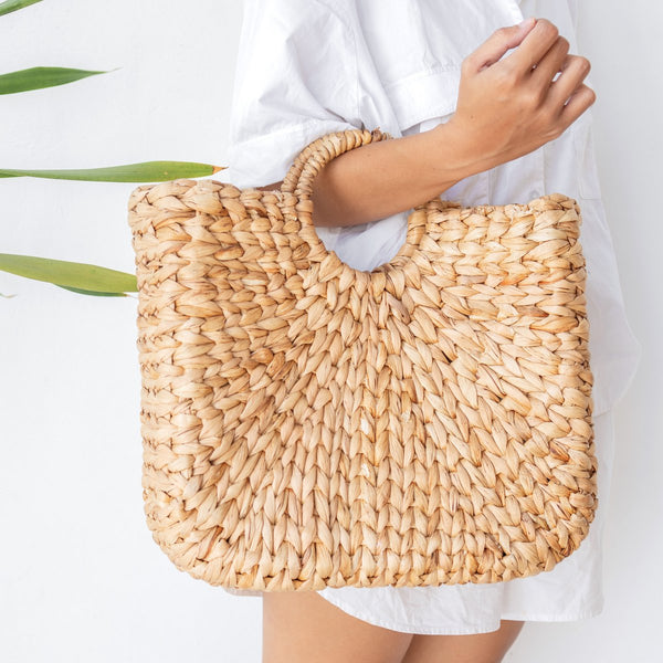 Handgefertigte Handtasche SAMBAS - Einkaufstasche - Shopper - Strandtasche - Boho Korbtasche