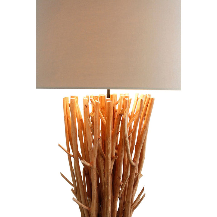 Stehleuchte EAVAN - Deko Lampe - Leinen/Treibholz Natur 175cm