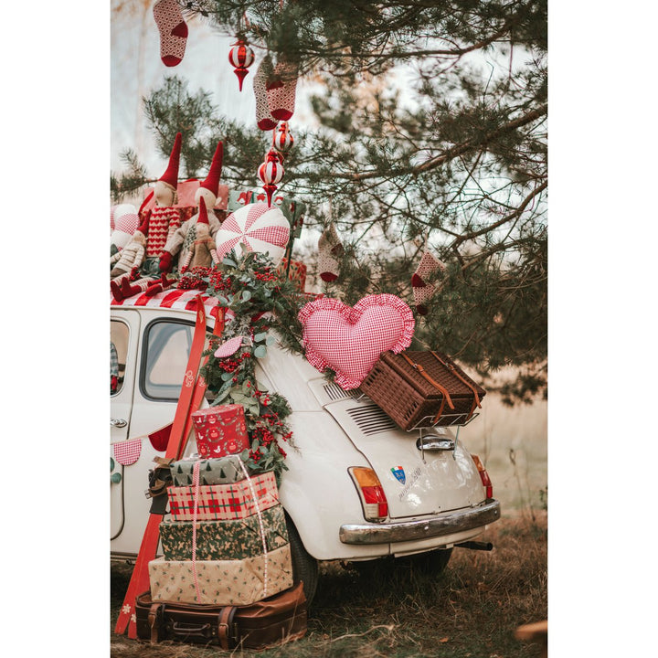 CANDY Patchwork-Kissen / Rot kariert