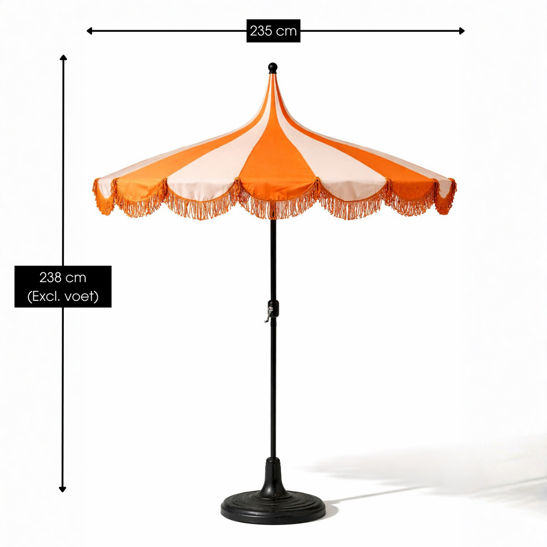 KIM Sonnenschirm mit Fransen - Orange