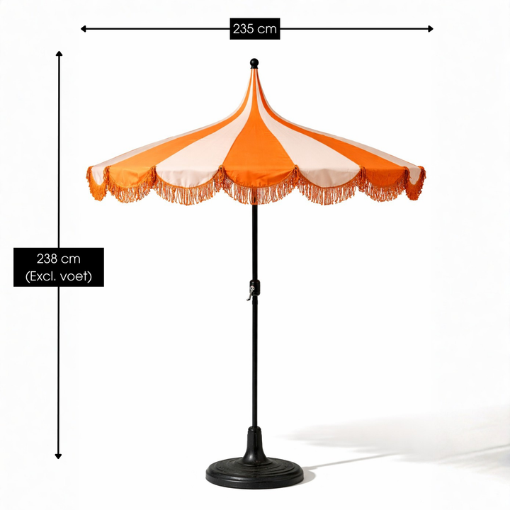 KIM Sonnenschirm mit Fransen - Orange