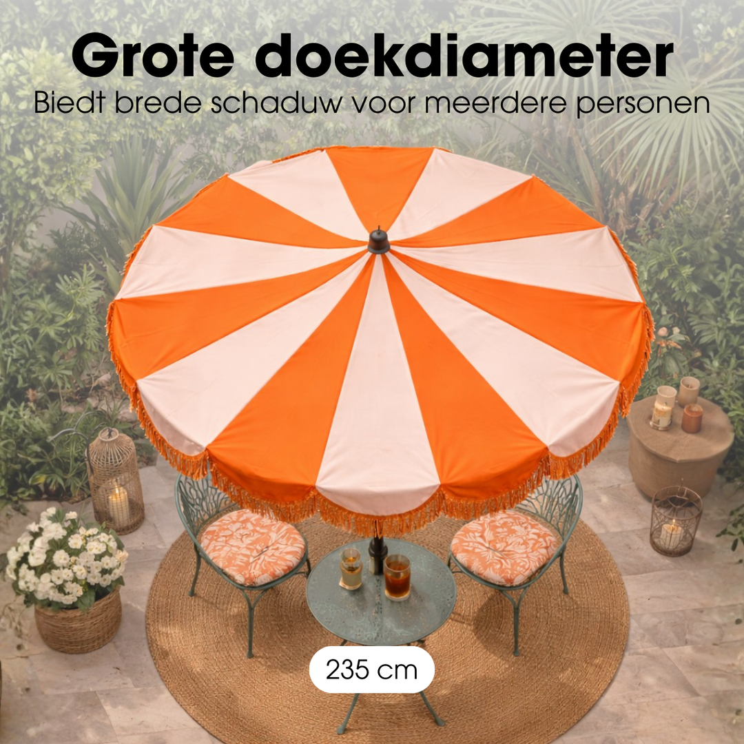 KIM Sonnenschirm mit Fransen - Orange