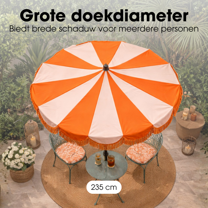 KIM Sonnenschirm mit Fransen - Orange