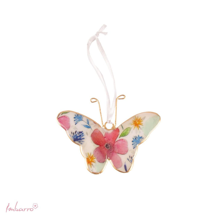 Ostern Frühlingsdeko - Schmetterlinge mit bunt-blumigen Mustern - Anhänger 3er-Set