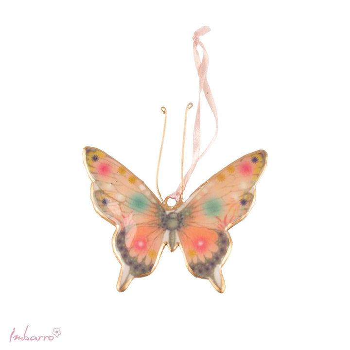 Ostern Frühlingsdeko - Schmetterlinge mit bunt-blumigen Mustern - Anhänger 3er-Set