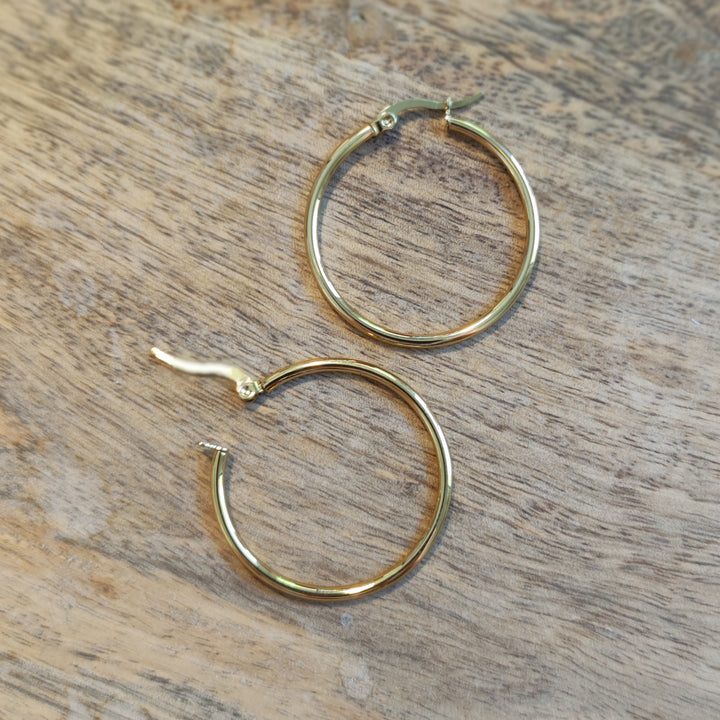 Ohrringe Creolen schmal gold (11)