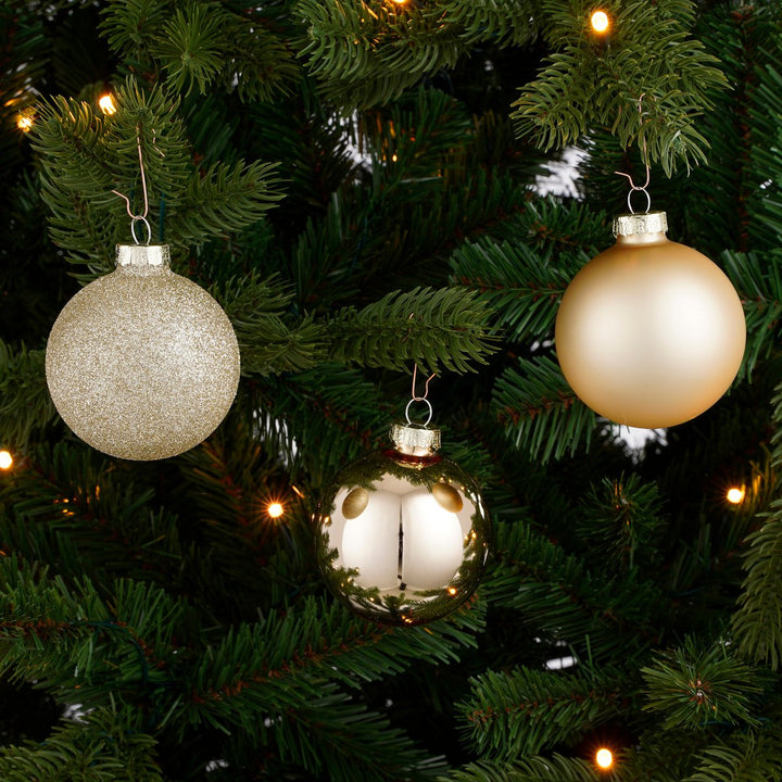 Weihnachtskugeln Set - 42 Stück - Ø7 cm - Glas - Champagner