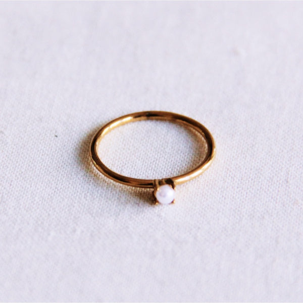 Ring - Mini PEARL - Gold/Weiß