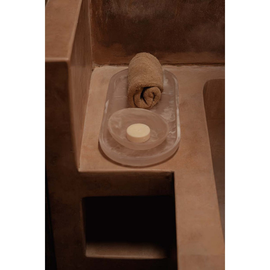 RESIN ORGANIC BOWL - Rosa Weiß S